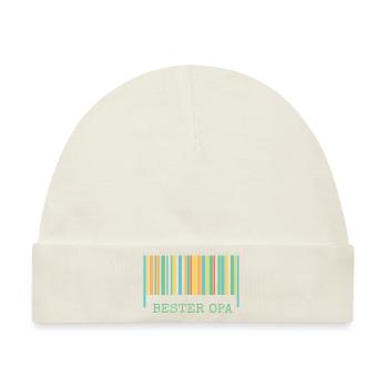 Strichcode Bester Opa - Baby Premium Organic Mütze - Naturweiß - Vorne
