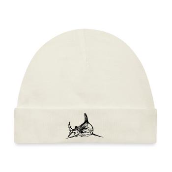 Eleganter vintage Tigerhai - Baby Premium Organic Mütze - Naturweiß - Vorne