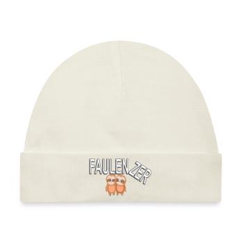 Faulenzer - Faultier - Baby Premium Organic Mütze - Naturweiß - Vorne