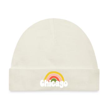 Chicago 70er Jahre Hippie - Baby Premium Organic Mütze - Naturweiß - Vorne