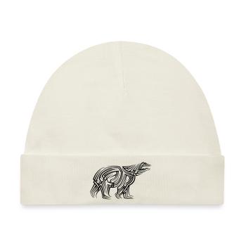 Eisbär Tribal Tattoo - Baby Premium Organic Mütze - Naturweiß - Vorne