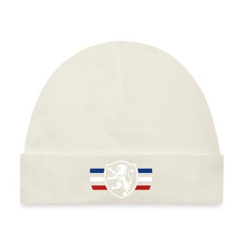 LOGO LION DESIGN BLAU WEISS ROT Frankreich - Baby Premium Organic Mütze - Naturweiß - Vorne