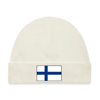 finnische flagge - Baby Premium Organic Mütze - Naturweiß - Vorne
