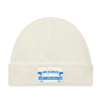 Delfin Delfin Liebhaber Tier Delfine Geschenk - Baby Premium Organic Mütze - Naturweiß - Vorne