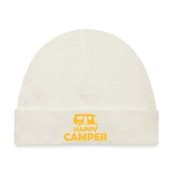 Ausflug Happy Camper Wohnmobil - Baby Premium Organic Mütze - Naturweiß - Vorne