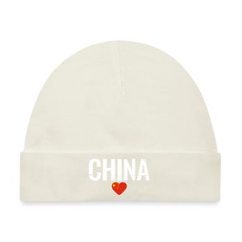 China Chinesische Flagge Chinese - Baby Premium Organic Mütze - Naturweiß - Vorne