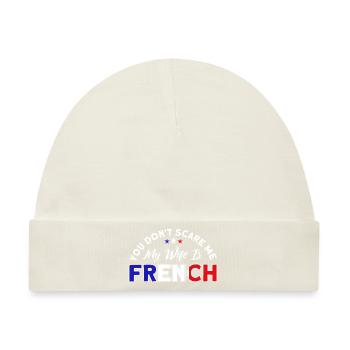 Französische Flagge Französische Wurzeln Geschenk - Baby Premium Organic Mütze - Naturweiß - Vorne