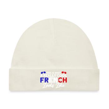 Französische Flagge Französische Wurzeln Geschenk - Baby Premium Organic Mütze - Naturweiß - Vorne