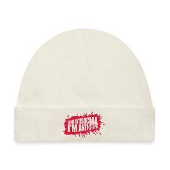 not antisocial anti stupid - Baby Premium Organic Mütze - Naturweiß - Vorne