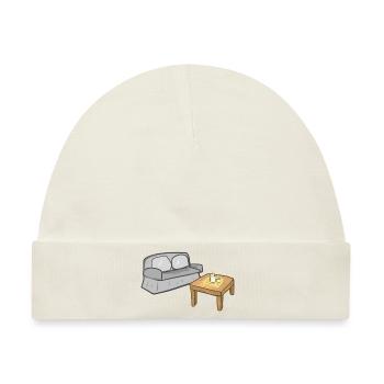 Wohnen Symbol Tisch Sofa Wohnzimmer - Baby Premium Organic Mütze - Naturweiß - Vorne