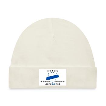 JOIN THE BLUE TEAM // WHITE VERSION - Baby Premium Organic Mütze - Naturweiß - Vorne