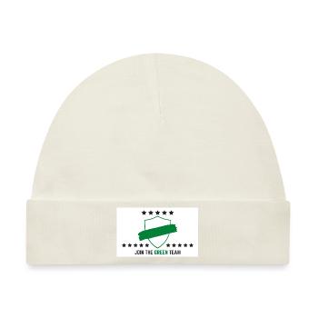 JOIN THE GREEN TEAM // WHITE VERSION - Baby Premium Organic Mütze - Naturweiß - Vorne