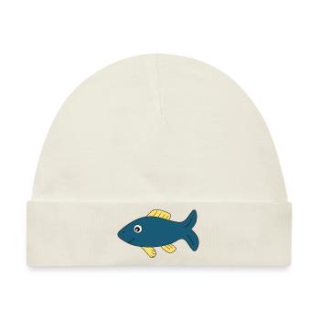 blauer Fisch Comic Fisch - Baby Premium Organic Mütze - Naturweiß - Vorne