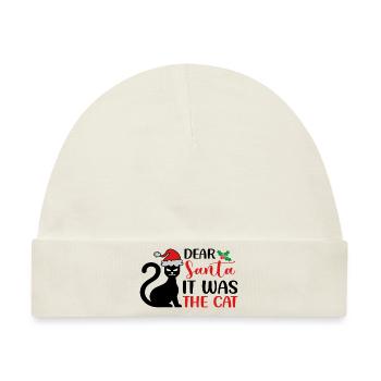 Dear Santa It Was The Cat - Baby Premium Organic Mütze - Naturweiß - Vorne