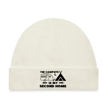 The Campsite is my Second Home - Baby Premium Organic Mütze - Naturweiß - Vorne