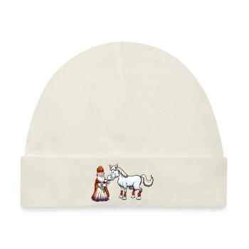 Der heilige Nikolaus füttert sein Pferd - Baby Premium Organic Mütze - Naturweiß - Vorne