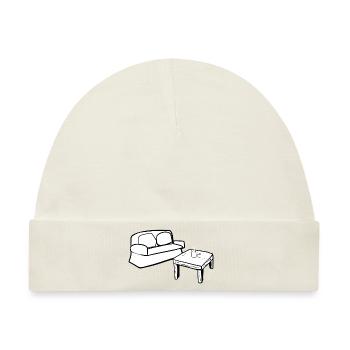 Wohnen Symbol Tisch Sofa Wohnzimmer - Baby Premium Organic Mütze - Naturweiß - Vorne