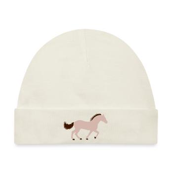 Design Rennendes Pferd Silhouette - Baby Premium Organic Mütze - Naturweiß - Vorne