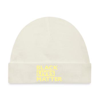 Black Lives Matter BLM Gelb - Baby Premium Organic Mütze - Naturweiß - Vorne