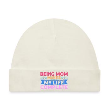 Mutter Mama Großmutter Geschenk - Baby Premium Organic Mütze - Naturweiß - Vorne