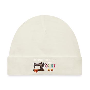 Quilten Quilten Quilting Maschine Geschenk - Baby Premium Organic Mütze - Naturweiß - Vorne