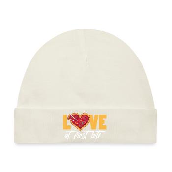 Love At First Bite - Pizza Slices Lover Pizza - Baby Premium Organic Mütze - Naturweiß - Vorne