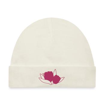 Tulpe Rosa - Baby Premium Organic Mütze - Naturweiß - Vorne