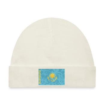Kasachstan Flagge Kasachstan Fahne Kazakhstan - Baby Premium Organic Mütze - Naturweiß - Vorne
