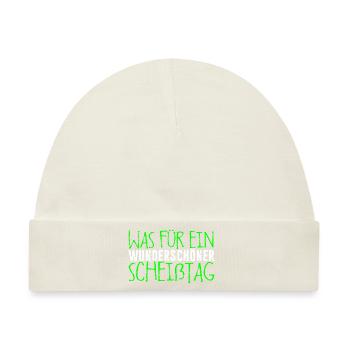 Was Für Ein Wunderschöner Scheißtag Langschläfer - Baby Premium Organic Mütze - Naturweiß - Vorne
