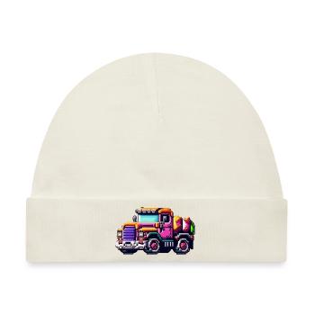 Der Pixel Truck Nr. 1 - Baby Premium Organic Mütze - Naturweiß - Vorne