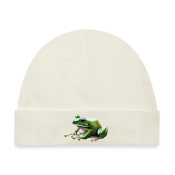Regenfrosch Wassertropfen Frosch - Baby Premium Organic Mütze - Naturweiß - Vorne