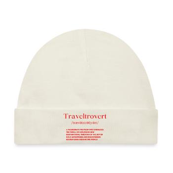 Traveltrovet Definition Introvertierter Reisender - Baby Premium Organic Mütze - Naturweiß - Vorne