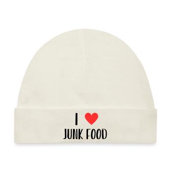 Ich liebe Junk Food - Baby Premium Organic Mütze - Naturweiß - Vorne