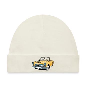 Gelbes Cabriolet Cabrio - Baby Premium Organic Mütze - Naturweiß - Vorne