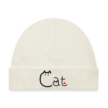Katze in Katzen geschrieben - Baby Premium Organic Mütze - Naturweiß - Vorne