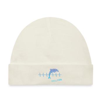 Dolphin, Delfin, Herzschlag mit Delfin, dolphin - Baby Premium Organic Mütze - Naturweiß - Vorne