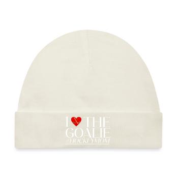 I Love The Goalie #hockeymom 2 - Baby Premium Organic Mütze - Naturweiß - Vorne