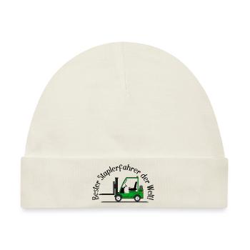 Staplerfahrer grün bester Staplerfahrer der Welt - Baby Premium Organic Mütze - Naturweiß - Vorne