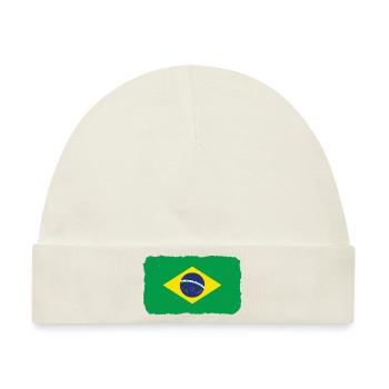 Brasilien Flagge Brasilianische Fahne Südamerika - Baby Premium Organic Mütze - Naturweiß - Vorne