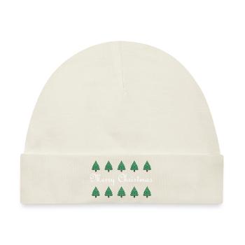 Frohe Weihnachten - Baby Premium Organic Mütze - Naturweiß - Vorne