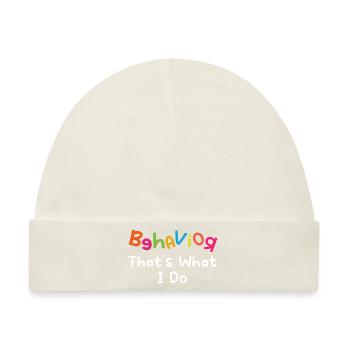 Verhalten Das ist es, was ich tue - Baby Premium Organic Mütze - Naturweiß - Vorne