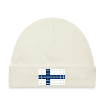 Finnland Flagge - Baby Premium Organic Mütze - Naturweiß - Vorne