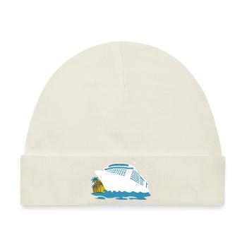 Kreuzfahrt, Kreuzfahrtschiff, Schiffsreise - Baby Premium Organic Mütze - Naturweiß - Vorne