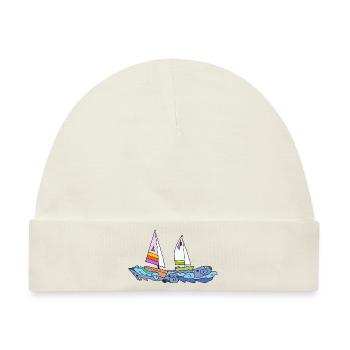 Segelboote - Baby Premium Organic Mütze - Naturweiß - Vorne