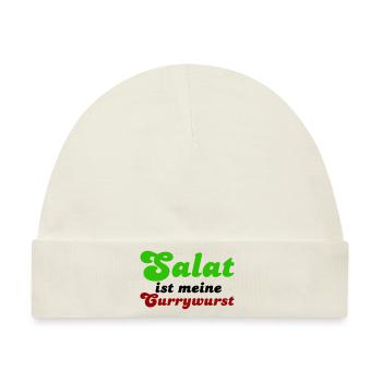 Salat ist meine Currywurst - Baby Premium Organic Mütze - Naturweiß - Vorne