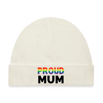 Proud Mum Rainbow - Baby Premium Organic Mütze - Naturweiß - Vorne