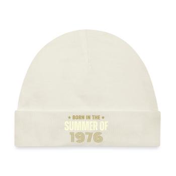 Jahrgang 1976 Jahrgang 1976 Geburtstagsgeschenk - Baby Premium Organic Mütze - Naturweiß - Vorne