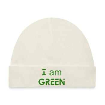 I am GREEN - Umweltbewusstsein - Baby Premium Organic Mütze - Naturweiß - Vorne