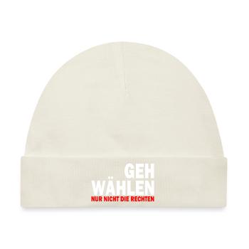 GEH WÄHLEN - Baby Premium Organic Mütze - Naturweiß - Vorne