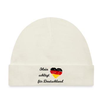 Die Deutschland Liebe - Baby Premium Organic Mütze - Naturweiß - Vorne